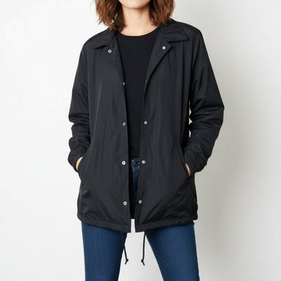 Aritzia TNA Windbreaker Jacket Sportswear Utility World Logo Black Size Small - Picture 1 of 10